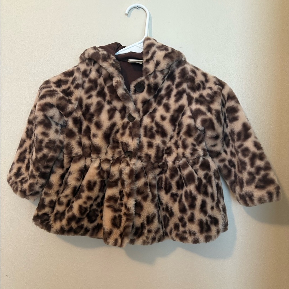 🐆Leopard Print Kids Faux Fur Coat